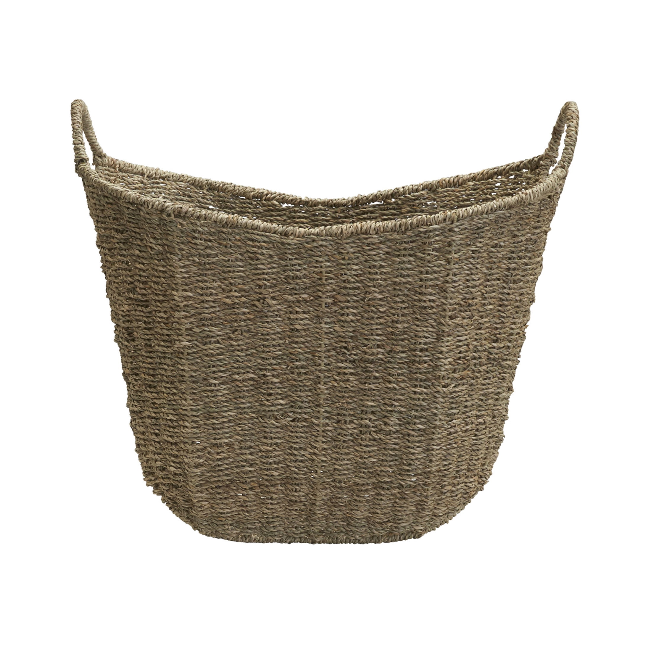 Household Essentials Natural Seagrass Basket with Handles, Natural Woven Wicker Storage Basket, Great for Decoration or Organization