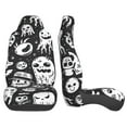 thumbnail image 3 of Vsdgher Black White Spooky Ghosts Automotive Seat Covers for Cars Trucks and SUVs – Car Seat Covers for Truck Seat Protectors Set of 2, 3 of 7