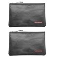 thumbnail image 1 of 2X Portable Fireproof Waterproof Document Envelope File Folder Cash Pouch Fireproof Money Bag Safe Bag B,2 x Safe Document Bag,Black, 1 of 8