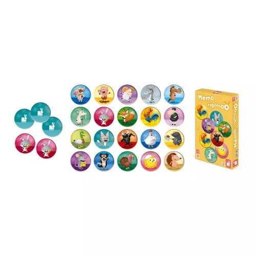 Janod • Jeu Memo Rigolooo • Jeu de mémoire et d'association avec des animaux pour enfants de 3 à 7 ans