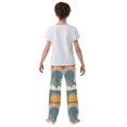 thumbnail image 4 of FORMRS Boys Pajama Pants with Pockets Size 6-8Y Kids Lounge Sleep Bottoms, Blue Rainbow, 4 of 8