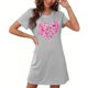 thumbnail image 4 of Camisón corto de talla grande para mujer, camisón de manga corta con estampado de pecho a la moda, camisón para mujer, 4 of 5