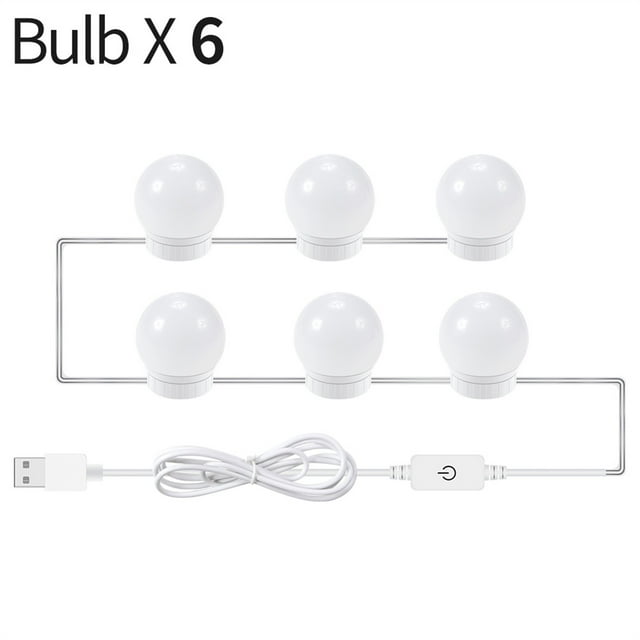 3 Colors Makeup Lamp LED Lights USB Stepless Dimmable Bathroom Mirror Light 6 10 14 Bulb Kit Make Up Lighting ,Widely Use