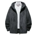 thumbnail image 2 of XS-5X Plus Size Fleece Jackets for Men with Pockets and Hood Big & Tall Hoodies & Sweatshirts Zip-Up Long Sleeve Solid Warm Sherpa Outerwear Coats, 2 of 8