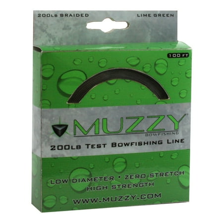 - Muzzy 200# Braided Bowfishing Line, 100' Spool, Lime Green