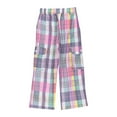 thumbnail image 5 of Cargo Pants for Girls Plaid Printed Wide Leg Kids Pants with Pockets Trendy Streetwear Jogger Trousers 5-14 Years, 5 of 7