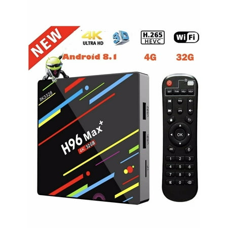 RK3328 H96 Max Android 8.1 TV Box Upgrated 4G 32G/4GB+64GB USB3.0 2.4G Set-top Box Kit (Best Android Tv Set Top Boxes For Xbmc)