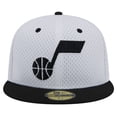 thumbnail image 2 of Men's New Era White/Black Utah Jazz Throwback 2Tone 59FIFTY Fitted Hat, 2 of 6