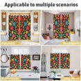 thumbnail image 6 of Boho Flower Kitchen Curtains 72 Inch Length, Red Blue Yellow Colorful Mexico Tribal Grommet Top Bedroom Living Room Curtains, Light Filtering Cafe Curtain Drapes 2 Panels Set 104''x72'', 6 of 9