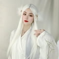 thumbnail image 3 of Pelucas llenas largas y rectas pelucas rectas blancas largas de estilo realista duraderas para cosplay ANGGREK Otros, 3 of 8