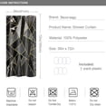thumbnail image 4 of Stall 36Wx72HInch Modern Geometric Marble Shower Curtain Sets with Hooks,Black Gold Marble Narrow Bathroom Shower Curtains, Water Resistant Polyester Fabric Bath Curtain Washable, 4 of 4