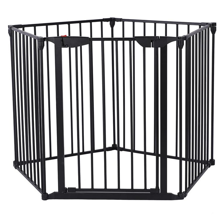 Ktaxon Extra Tall Baby Gate Baby Playpen 5 Panel Foldable Steel Frame Kids Safety Play Fence