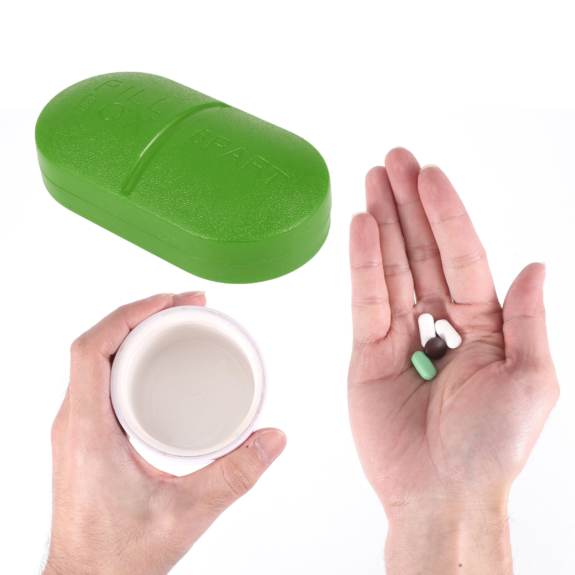 Unique Bargains Durable 6 Grids Capsule Type Pill Case for Travel 1 Pc Green