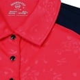 thumbnail image 2 of Monterey Club Women's Rose Emboss Contrast Golf Polo Shirt #2446, 2 of 3