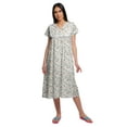 thumbnail image 1 of Moomaya Printed Short Sleeve Nightdress For Ladies Button Placket Nightwear, 1 of 5