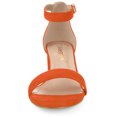 thumbnail image 2 of Sandalias de tiras de tobillo Tacón medio de Bloque punta Abierta Allegra K Naranja 42, 2 of 6