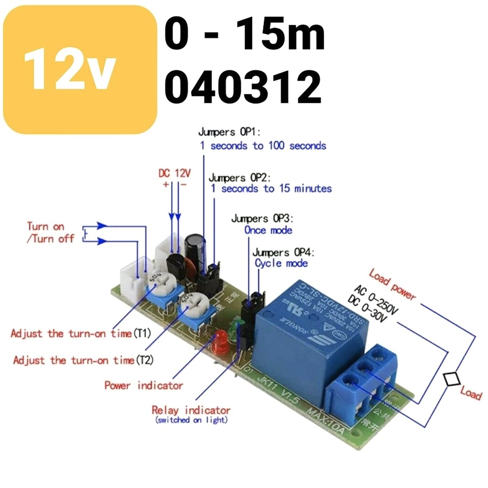BCLONG 5V 12V 24V Infinite Cycle Delay Time Timer Relay Turn ON OFF