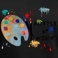 thumbnail image 3 of CafePress - Artist At Work - Women's V-Neck Dark T-Shirt, 3 of 4