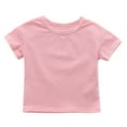 thumbnail image 4 of Toddler T Shirts Toddler Kids Girls Summer Solid Short Sleeve Casual T Shirt Lightweight Breathable Soft Top Boys T Shirts Pink 4 Years-5 Years, 4 of 6