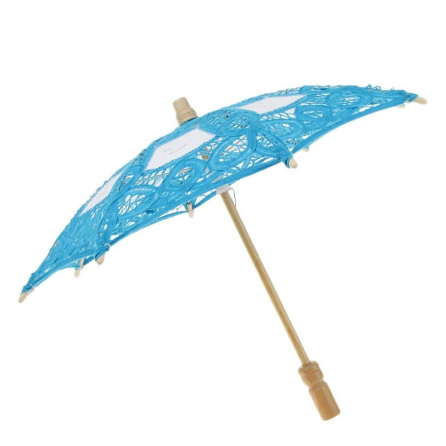 Handcraft Mini Umbrella Parasol Wedding Flower Girl Party Decor 15" , Blue, cm