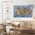 thumbnail image 4 of Elephant Stock Ocean Hemispheres Map Wall Art - Horizontal Multi Panel Canvas - Living Room Wall Decor - Map Multi Panel - Beige And Blue Decor - 23" x 14", 4 of 4