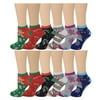 Sumona 12 pairs of Christmas Theme Womens Low Cut Ankle Socks