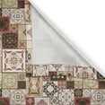 thumbnail image 4 of Ambesonne Moroccan Valance Pack of 2, Vintage Square Pattern, 54"X12", Cream Dark Coral Brown, 4 of 5