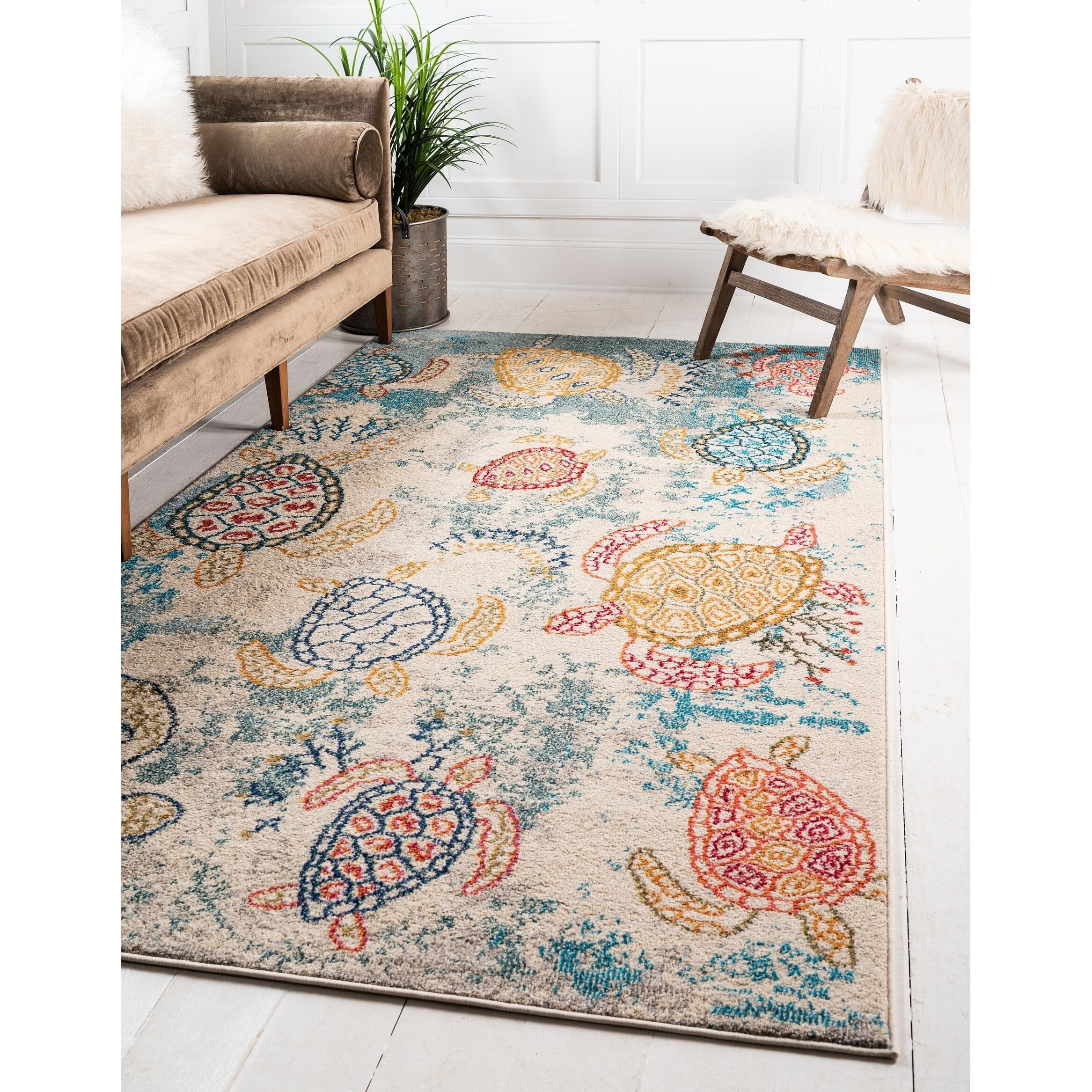 Unique Loom Treasure Positano Rug ,8' 0" x 10' 0" ,Beige