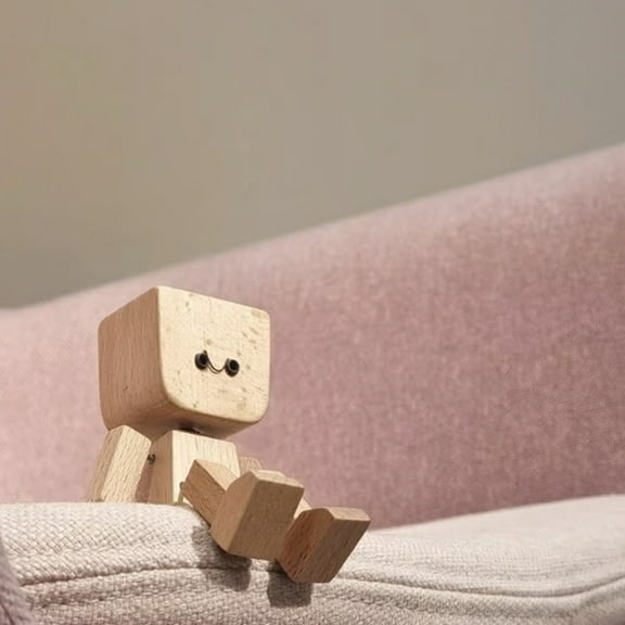 Shaking Wooden Man Figurine Handmade Shaking Feet Wooden Doll 3.14x1.57 Inch Funny Wood Desktop Decor Decorative Bobble Leg Wooden Figure for Office Desk Bedroom Shelf Room Display