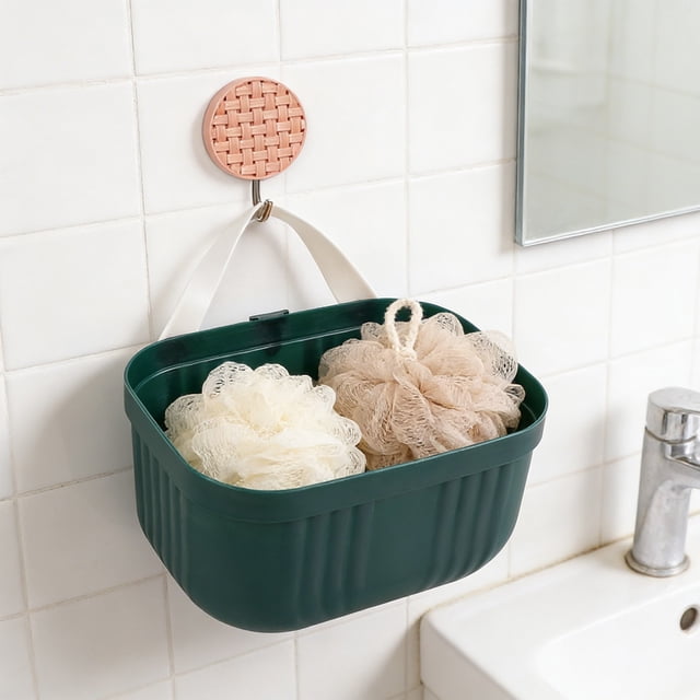 Yrmaups Wall Mounted Storage Basket for Kitchen, Hanging Vegetable Holder for Onions Garlic Ginger, Plastic Pantry Organizer for Counter, Cabinet, Pantry, RV