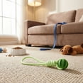 thumbnail image 5 of Durable Dog Knot Rope Toy featuring Rubber Ball Core for Exercise and Play Resilient Interactive Training Tool for Energetic Pets, Green 14 Inch, 5 of 6