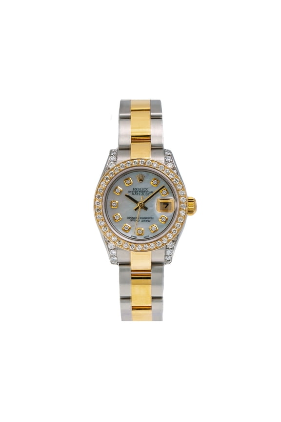 Pre-Owned Rolex Datejust 179173 26mm Silver Diamond Dial Two-Tone Jubilee Bracelet Watch