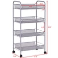 thumbnail image 4 of Spaco Black/Gray 4 Tier Storage Rack Trolley Cart-Gray, Storage Cart for Kitchen,Bathroom,Living Room,Office, 4 of 9