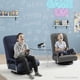 thumbnail image 2 of Songqin Swivel Gaming Chair 360 Degree Multipurpose Floor Chair Rocker for TV, Reading, Playing Video Games w/Lumbar Support, Armrest Handles, Adjustable Foldable Backrest - Black/White, 2 of 16
