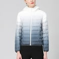thumbnail image 3 of Hvyesh Plus Size Packable Puffer Jacket Women Gradient Down Coat Lightweight Full Zip Winter Coats Quilted Puffer Jackets, 3 of 7
