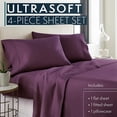 thumbnail image 3 of HC Collection 4 Piece Bed & Pillowcase Sheet Set 1800 Series Egyptian Quality, Double Brushed Microfiber Bedding, California King, Eggplant, 3 of 9