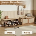 thumbnail image 6 of HOMMPA Shoe Storage Bench with Flip-Up Shoe Cabinet Entryway Bench with Side Organizer & Padded Seat Cushion Hallway Storage Bench Shoe Rack Organizer for Bedroom Living Room, 6 of 10