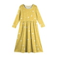 thumbnail image 4 of Inglocry Girls Maxi Dress Casual Holiday Long Dresses with Pockets Round Neck Cute Dresses For Teens 5-14 Yellow 9-10Y, 4 of 4