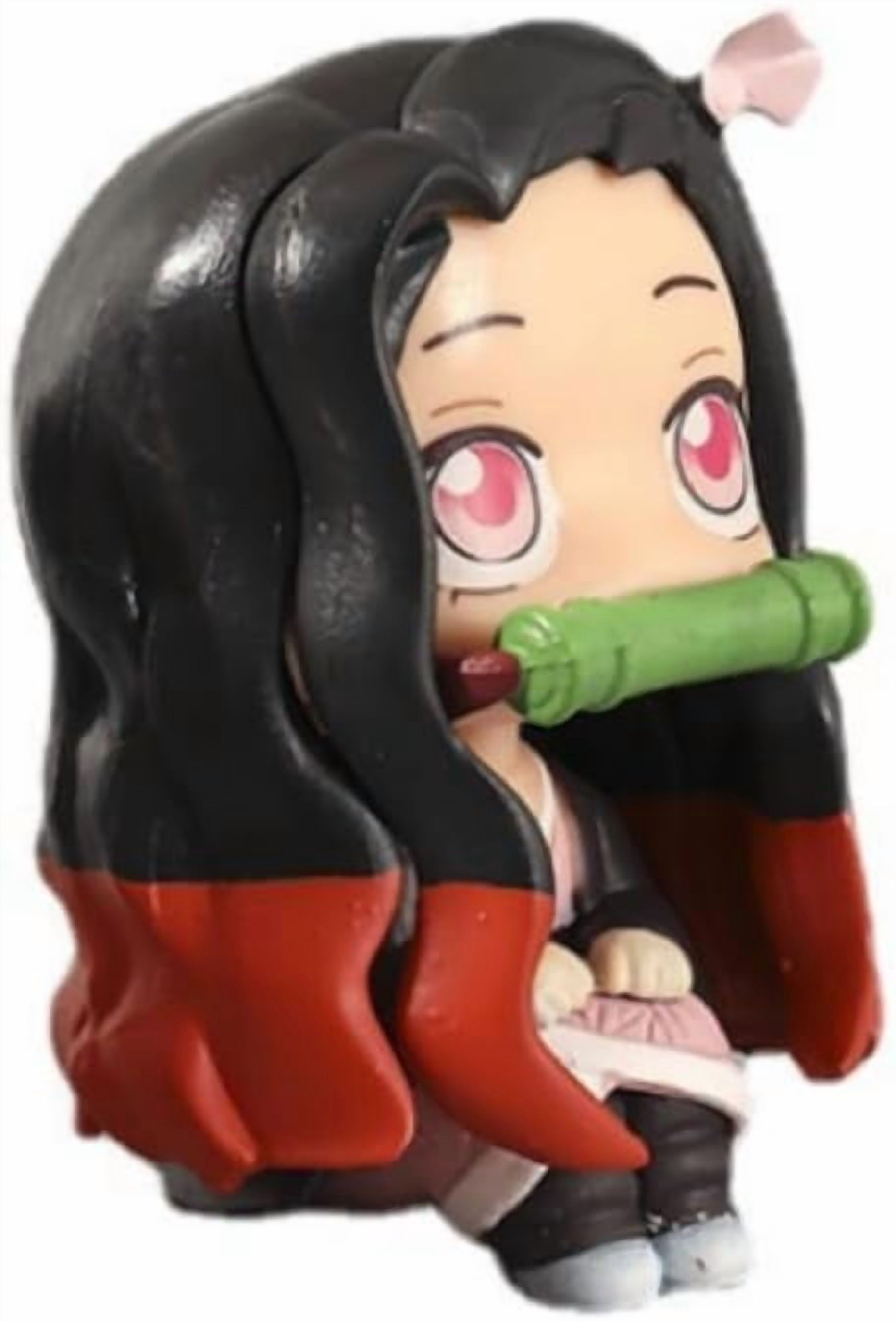 Kamado Tanjirou Figure Kamado Nezuko‌‌ Figure Q Version Sitting Look Up Anime Figures 10cm/3.9inch Character Statue Model Ornament Gifts