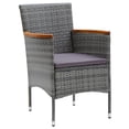 thumbnail image 5 of vidaXL 9 Piece Garden Dining Set Poly Rattan and Acacia Wood Grey, 5 of 5