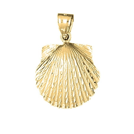 10K Yellow Gold Shell Pendant - 29 mm
