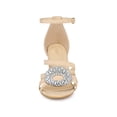 thumbnail image 5 of BLISSFUL STEP Women's Open Toe Crystal Rhines Buckle Block Heel Sandal, 5 of 7