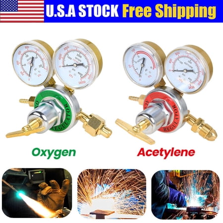 Oxygen & Acetylene Regulator Set Gas Welding Cutting Torch Dual Gauge CGA540 510