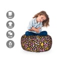 thumbnail image 2 of Abstract Storage Toy Bag Chair, Colorful Mosaic Look Pebble Stones Like Polygonal Shapes, Stuffed Animal Organizer Washable Bag, Large Size, Pink and Multicolor, by Ambesonne, 2 of 3