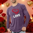 thumbnail image 2 of VBTAPA Valentines Day Funny Shirts for Men Novelty Holiday T-Shirt Long Sleeve Lounge Athletic Tees Purple XL, 2 of 5