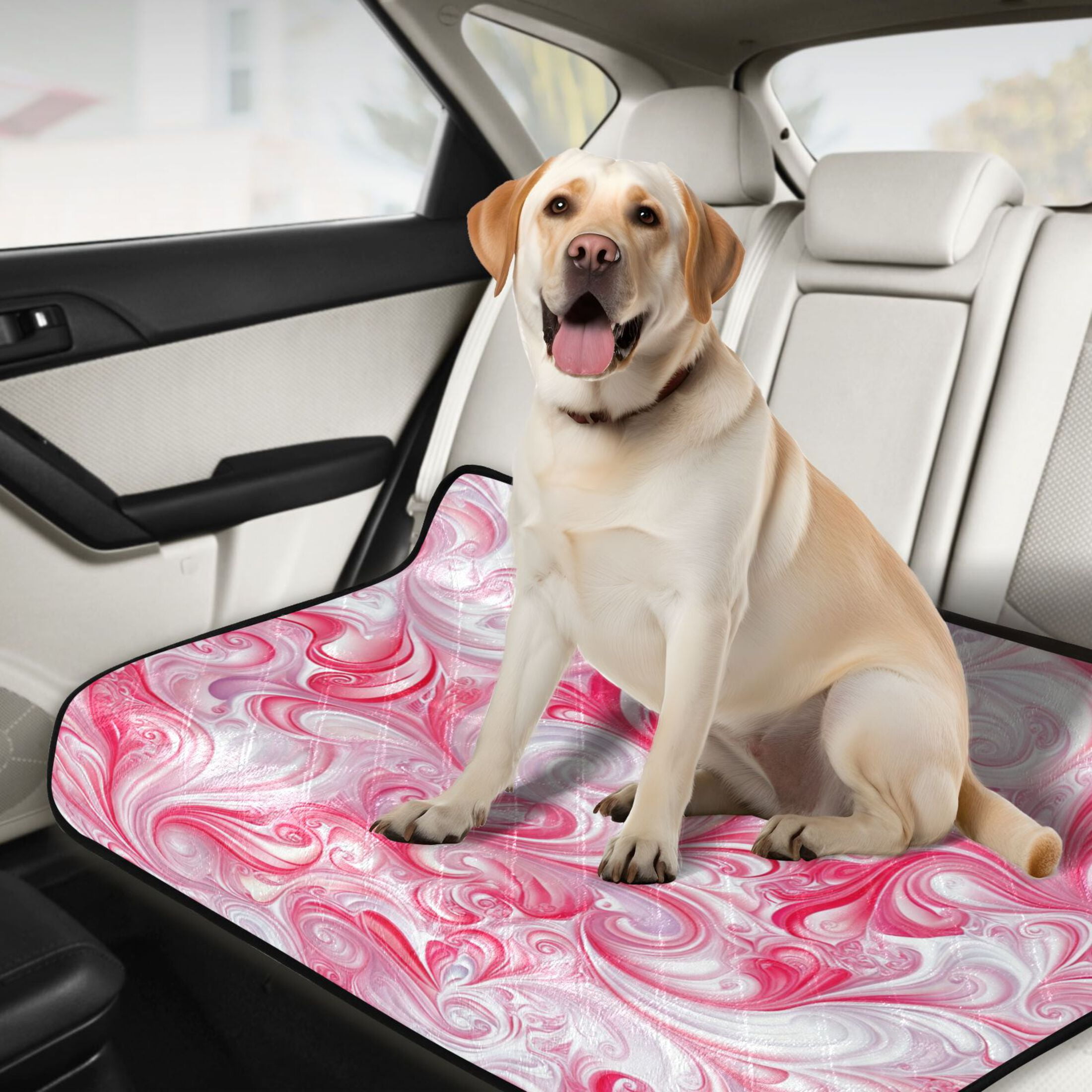 Washable Pet Pee Pads with Super Absorbent Reusable Training Pads for Dogs & Cats Red Intricate Swirls