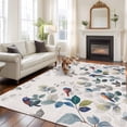 thumbnail image 3 of Eucalyptus Leaves Large Area Rugs for Bedroom Living Room, Soft Non Slip Carpet Bedside Rug, Retro Farmhouse Botanical Floral Birds Rectangular Floor Cover Kitchen Accent Rug 5'x7' for Office, 3 of 9