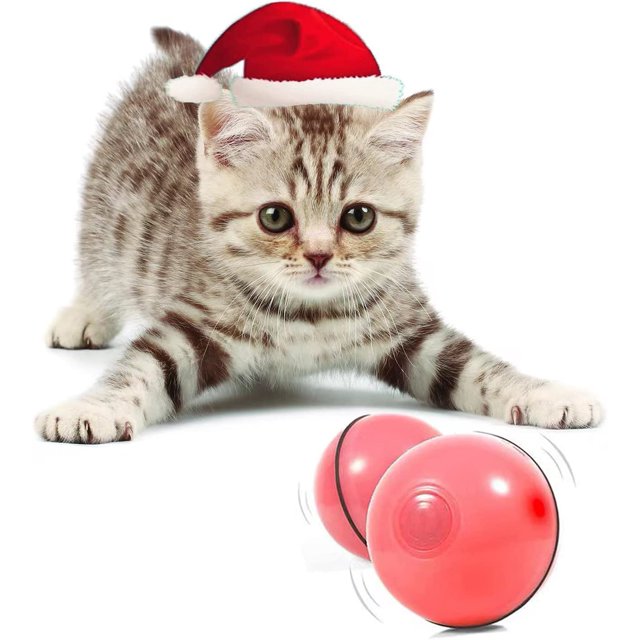 Jouet Interactif Intelligent pour Chat - Version la Plus Récente Balle Auto-Rotative à 360 Degrés, Jouet pour Animaux Rechargeable par USB, Lumière Led Rotative Intégrée, Stimule l'Instinct de Chasse pour Votre Chat