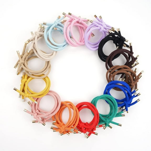 Elastics Knotted Hair Ties,Topboutique 45 Pcs Ponytail Rubber Bands,Adjustable No Damage Ponytail Holders,Boho Style Cute Bracelet Tie,Stylish Hair Accessories for Everyday Use,14 Colors