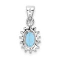 thumbnail image 3 of White Sterling Silver Charm Pendant Diamond Swiss Blue Topaz Oval 16 mm 7, 3 of 3